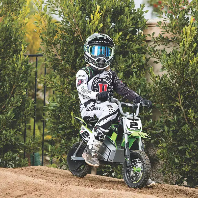 Razor SX350 Dirt Rocket McGrath Motocross Electric Bike - Green: Steel Frame, 250W Motor