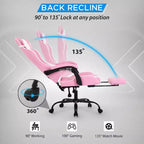 BestMassage Gaming Chair Office Computer Desk Chair Computer Chair with Footrest & Lumbar Support