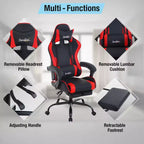 BestMassage Gaming Chair Office Computer Desk Chair Computer Chair with Footrest & Lumbar Support