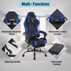 BestMassage Gaming Chair Office Computer Desk Chair Computer Chair with Footrest & Lumbar Support