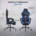 BestMassage Gaming Chair Office Computer Desk Chair Computer Chair with Footrest & Lumbar Support