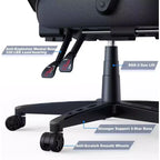 ELECWISH Gaming Chair with Footrest, Lumbar Support, Breathable Computer Chair with Pocket Spring Cushion, Chairs for Adults