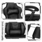 ELECWISH Gaming Chair with Footrest, Lumbar Support, Breathable Computer Chair with Pocket Spring Cushion, Chairs for Adults