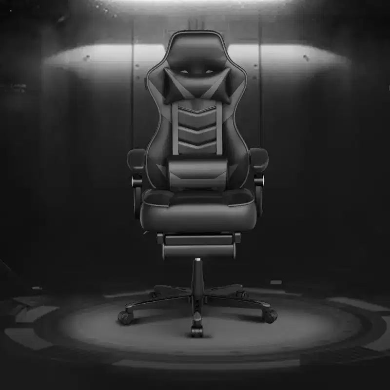 ELECWISH Gaming Chair with Footrest, Lumbar Support, Breathable Computer Chair with Pocket Spring Cushion, Chairs for Adults