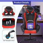 FDW Gaming Chiar Comfortable and Stylish Massage Office Chair with Adjustable Lumbar Support 360-Degree Swivel and Smooth-Rolling Casters