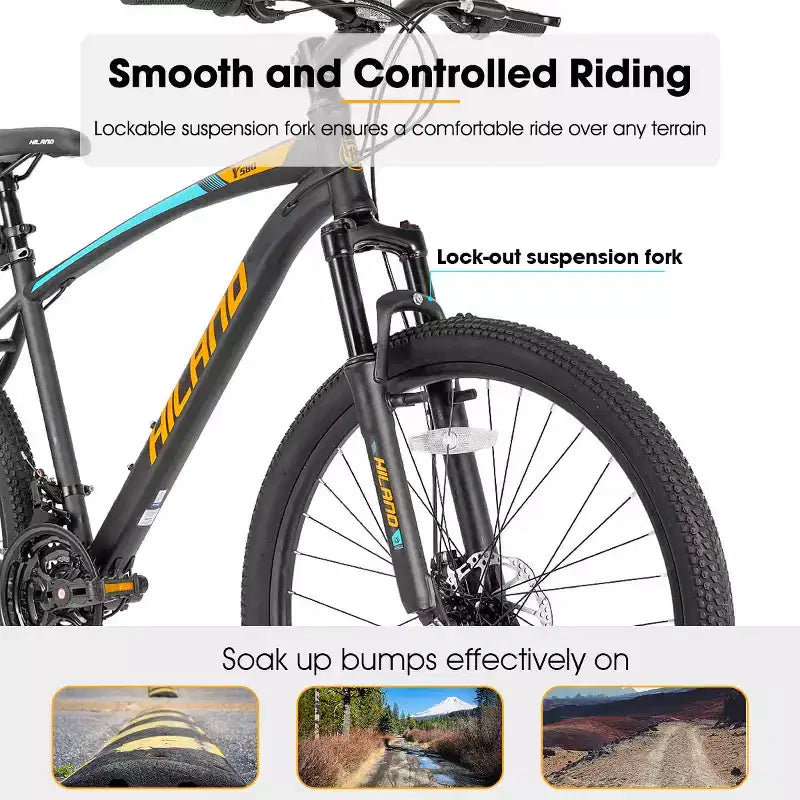 HILAND Ridge 26 Inch 27.5 Inch Mens Mountain Bike, 21 Speed