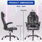 BestMassage Gaming Chair Office Chair Computer Desk Chair with Lumbar Support and Adjustable Headrest and PU Leather Gamer Chair for Adults