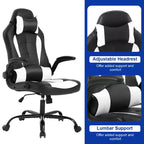 BestMassage Gaming Chair Office Chair Computer Desk Chair with Lumbar Support and Adjustable Headrest and PU Leather Gamer Chair for Adults
