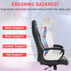 BestMassage Gaming Chair Office Chair with Lumbar Support Adjustable Height PU Leather Executive Chair for Women Men Adults