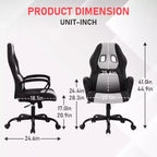 BestMassage Gaming Chair Office Chair with Lumbar Support Adjustable Height PU Leather Executive Chair for Women Men Adults