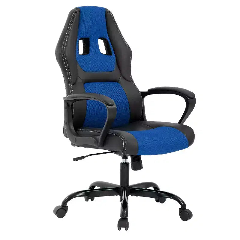 BestMassage Gaming Chair Office Chair with Lumbar Support Adjustable Height PU Leather Executive Chair for Women Men Adults