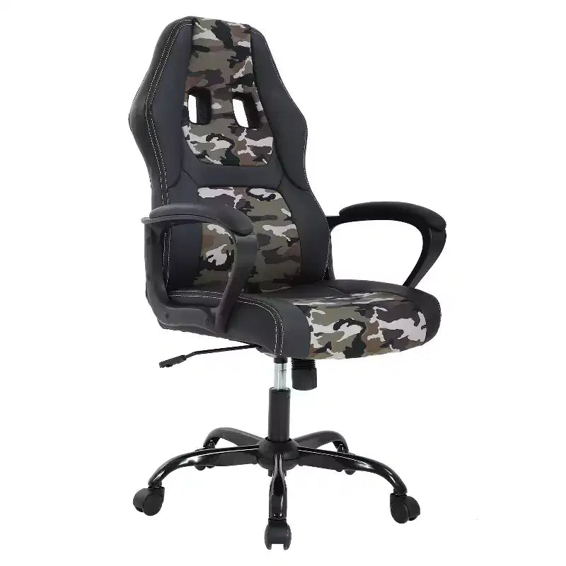 BestMassage Gaming Chair Office Chair with Lumbar Support Adjustable Height PU Leather Executive Chair for Women Men Adults