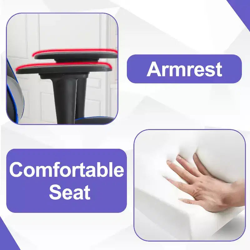 BestMassage Gaming Chair Computer Gamer Chair with Lumbar Support and Footrest Rolling Swivel Design Office Chair for Home Office and Gaming