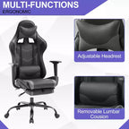 BestMassage Gaming Chair Computer Gamer Chair with Lumbar Support and Footrest Rolling Swivel Design Office Chair for Home Office and Gaming