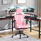 BestMassage Gaming Chair Computer Gamer Chair with Lumbar Support and Footrest Rolling Swivel Design Office Chair for Home Office and Gaming