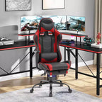 BestMassage Gaming Chair Computer Gamer Chair with Lumbar Support and Footrest Rolling Swivel Design Office Chair for Home Office and Gaming