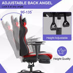 BestMassage Gaming Chair Computer Gamer Chair with Lumbar Support and Footrest Rolling Swivel Design Office Chair for Home Office and Gaming