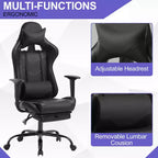 BestMassage Gaming Chair Computer Gamer Chair with Lumbar Support and Footrest Rolling Swivel Design Office Chair for Home Office and Gaming