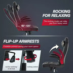 BestMassage Gaming Chair Computer Desk Chair with Lumbar Support Upholstery and Rolling Swivel Chair Base for PC Gaming and Executive Use