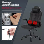 BestMassage Gaming Chair Computer Desk Chair with Lumbar Support Upholstery and Rolling Swivel Chair Base for PC Gaming and Executive Use