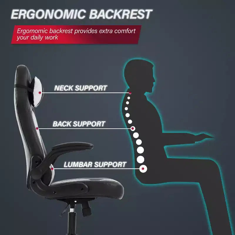 BestMassage Gaming Chair Computer Desk Chair with Lumbar Support Upholstery and Rolling Swivel Chair Base for PC Gaming and Executive Use
