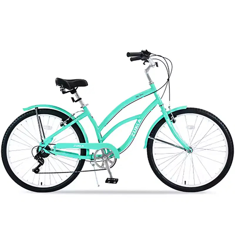 26 Inch Cruiser Bike, 7 Speed Multiple Colors Men's Women's Beach Cruiser Bike with Front and Rear V-brakes