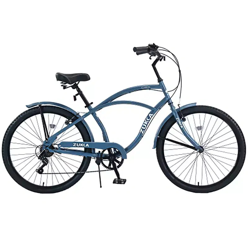 26 Inch Cruiser Bike, 7 Speed Multiple Colors Men's Women's Beach Cruiser Bike with Front and Rear V-brakes