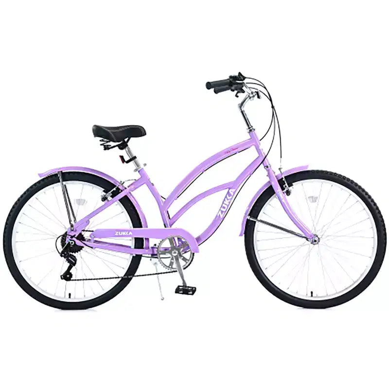 26 Inch Cruiser Bike, 7 Speed Multiple Colors Men's Women's Beach Cruiser Bike with Front and Rear V-brakes