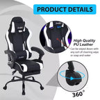 FDW Gaming Chair Racing Desk Chair with Footrest Lumbar Support Headrest Armrest Task Rolling Swivel Adjustable PC Gamer Chair