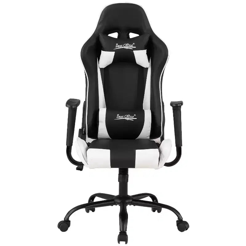 BestMassage Gaming Chair Office Chair with Lumbar Support Headrest Armrests and Rolling Swivel Computer Chair for PC Gamer
