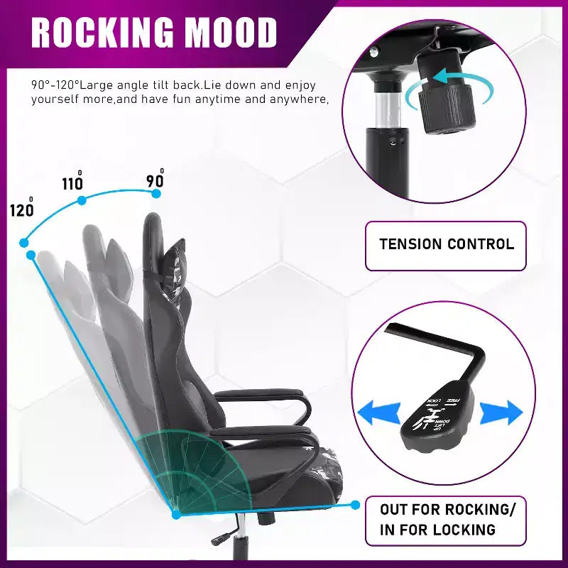BestMassage Gaming Desk Chair Office Chair Computer Chair with Armrests 360 Swivel Lumbar Support Executive Task Chair for Adults