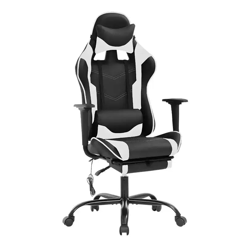 BestMassage Racing Gaming Chair Office Massage Chair with Massage Function Lumbar Support PU Leather for Adult