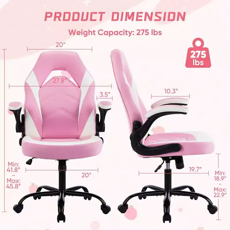 FIRNEWST Next - Level Gaming Comfort: PU Leather Ergonomic Chair with Adjustable Flip - up Armrests