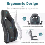 FIRNEWST Next - Level Gaming Comfort: PU Leather Ergonomic Chair with Adjustable Flip - up Armrests
