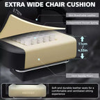Hoffree Leather Massage Gaming Chair Ergonomic Office PC Chair with Footrest & Adjustable