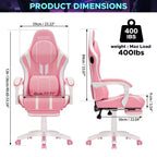 Hoffree Extra Large Massage Gaming Chair Ergonomic Office PC Chair with Bluetooth Speaker & RGB Light