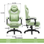 Hoffree Breathable Fabric Massage Gaming Chair Ergonomic Office PC Chair with Footrest & Adjustable