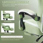 Hoffree Breathable Fabric Massage Gaming Chair Ergonomic Office PC Chair with Footrest & Adjustable