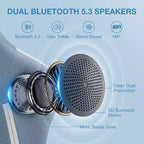 Hoffree Breathable Fabric Massage Gaming Chair Ergonomic Office PC Chair with Bluetooth Speaker & Footrest