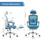 JIONJOY Ergonomic Mesh Gaming Chair with Footrest - 90-135 Recline, Adjustable Lumbar Support & Headrest