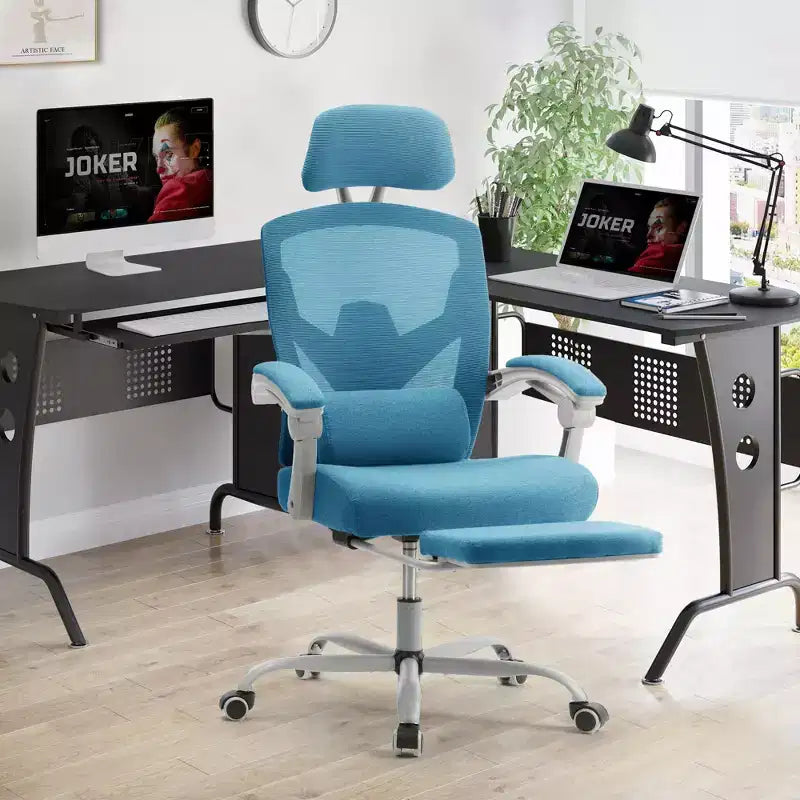 JIONJOY Ergonomic Mesh Gaming Chair with Footrest - 90-135 Recline, Adjustable Lumbar Support & Headrest