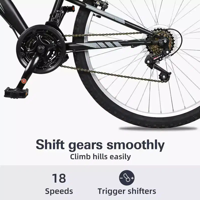 hykolity 26 27.5 Wheel Mountain Bike, 18 Speed MTB Bicycle with Full Suspension, Adjustable Saddle for Outdoor Cycling Men Women