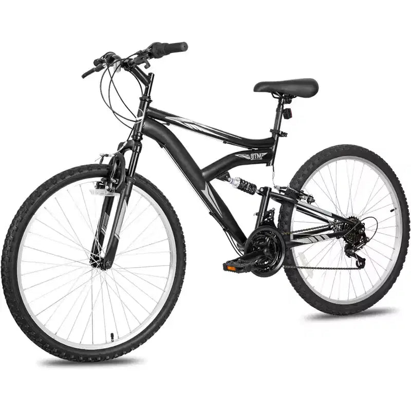 hykolity 26 27.5 Wheel Mountain Bike, 18 Speed MTB Bicycle with Full Suspension, Adjustable Saddle for Outdoor Cycling Men Women