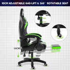 Hoffree Comfort Massage Racing Gaming Chair Ergonomic Office PC Chair with Footrest & RGB Light