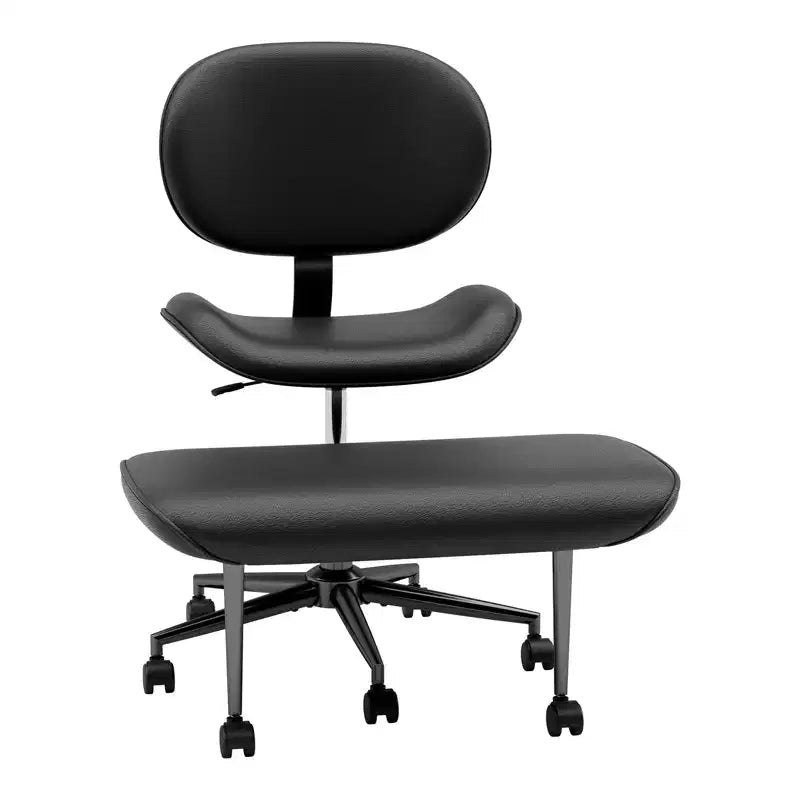 Pinmoco Armless Cross Legged Office Chair, Extra Wide Seat, 360 Swivel Design, Ergonomic Desk Chair for Home Office, Gaming & Meditation