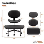 Pinmoco Armless Cross Legged Office Chair, Extra Wide Seat, 360 Swivel Design, Ergonomic Desk Chair for Home Office, Gaming & Meditation