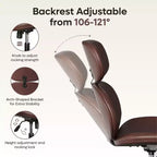 Bestier Swivel Office Chair With Ottoman, Reclining Desk Chair with Adjustable High Back & Headrest, PU Gaming Chair Ergonomic Computer Chair