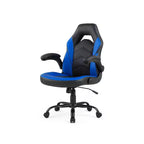 Bestier Gaming Chair, PU Leather Computer Swivel Chair with Lumbar Support, Adjustable Backrest and Flip-up Armrest for Home Office Desk Chair