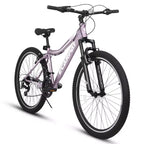 Zeus & Ruta 26 Mountain Bike with 21-Speed Gear, Front Suspension, V-Brake, Carbon Steel Frame Bicycle for Teens and Women
