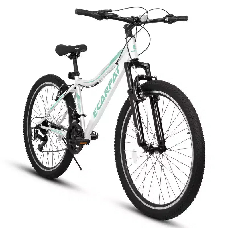 Zeus & Ruta 26 Mountain Bike with 21-Speed Gear, Front Suspension, V-Brake, Carbon Steel Frame Bicycle for Teens and Women